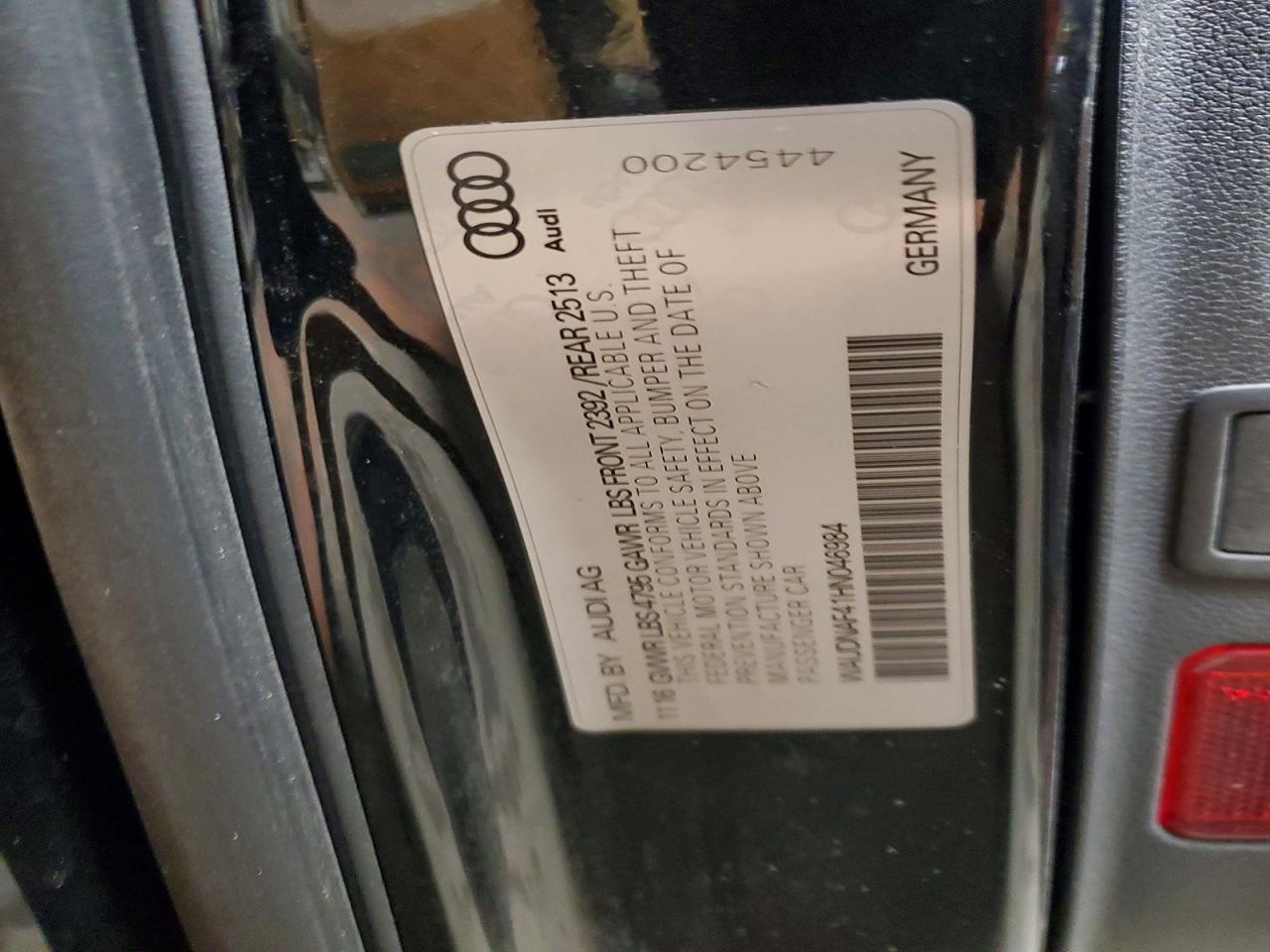 2017 AUDI A4 PREMIUM photo 12