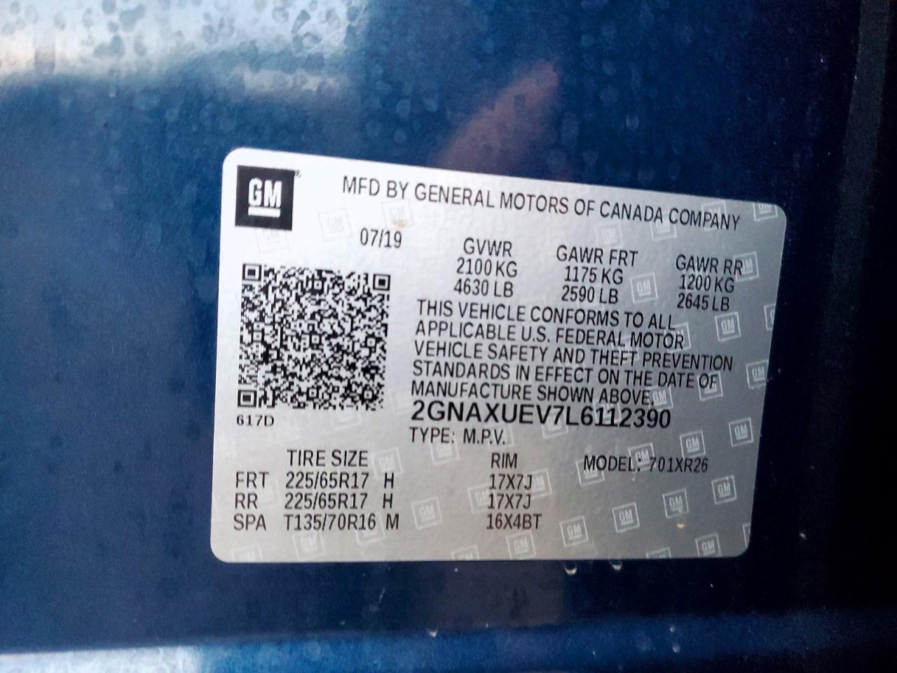 2020 CHEVROLET EQUINOX LT photo 37