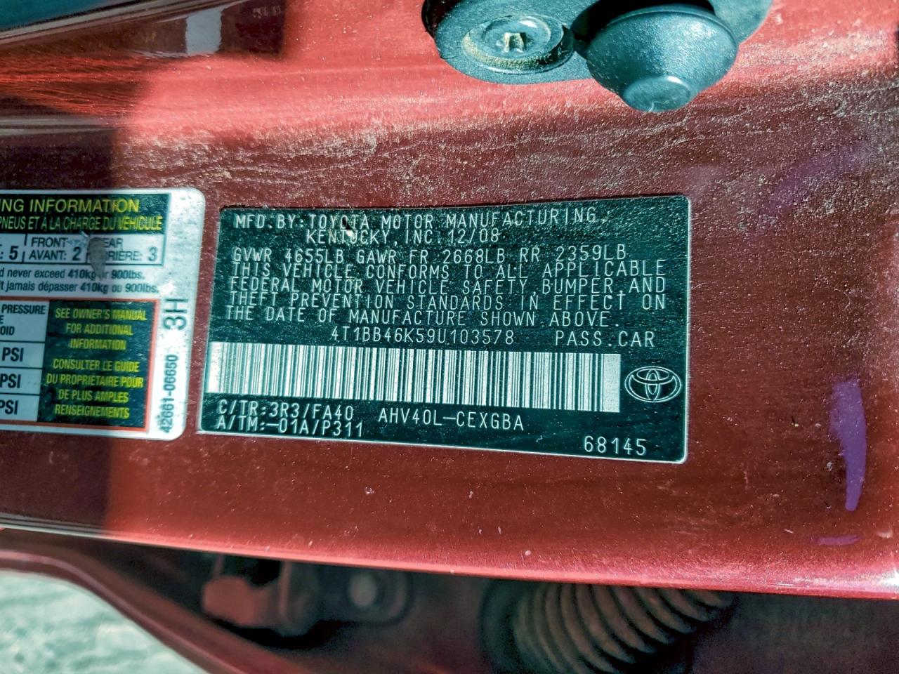 2009 TOYOTA CAMRY HYBRID photo 12