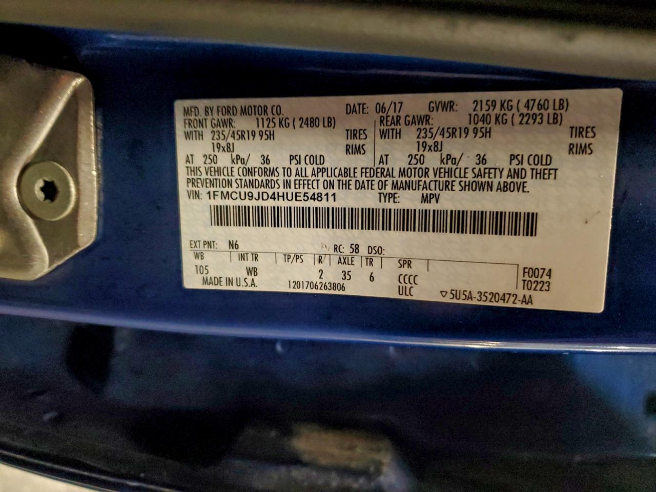 2017 FORD ESCAPE TITANIUM photo 25