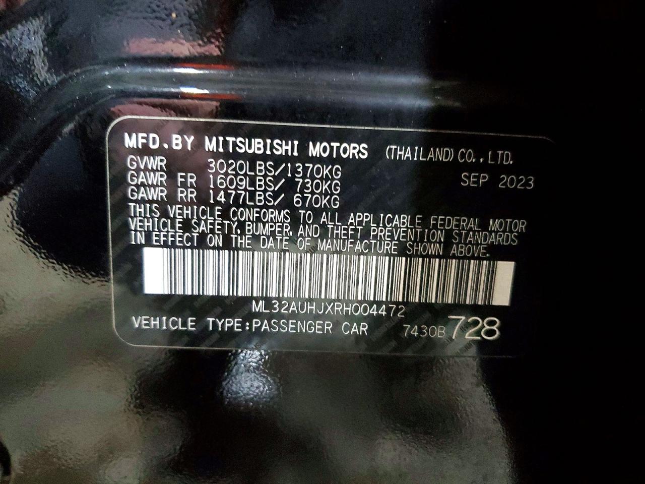 2024 MITSUBISHI MIRAGE ES photo 12