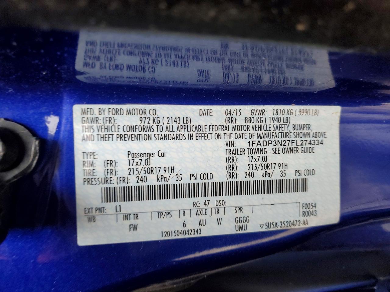 2015 FORD FOCUS TITANIUM photo 13
