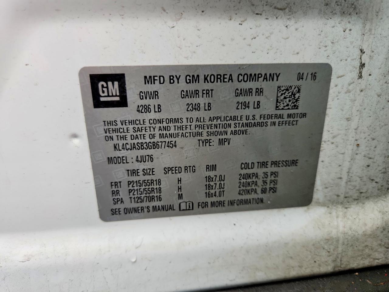 2016 BUICK ENCORE photo 13