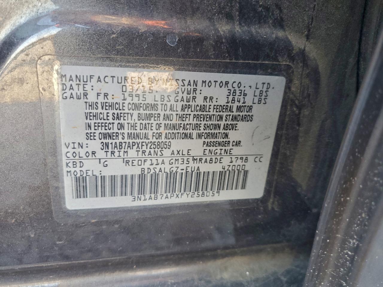 2015 NISSAN SENTRA S photo 34