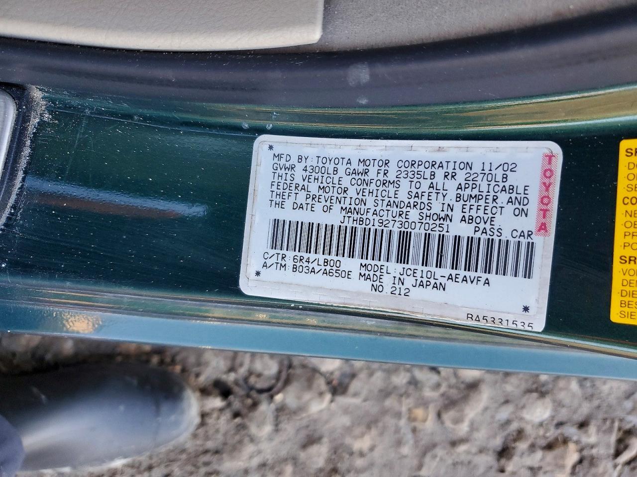 2003 LEXUS IS 300 photo 12