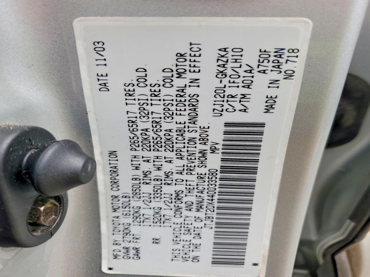 2004 LEXUS GX 470 photo 12
