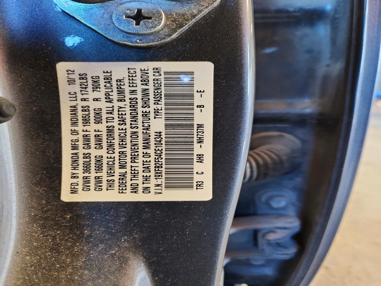 2012 HONDA CIVIC LX photo 23