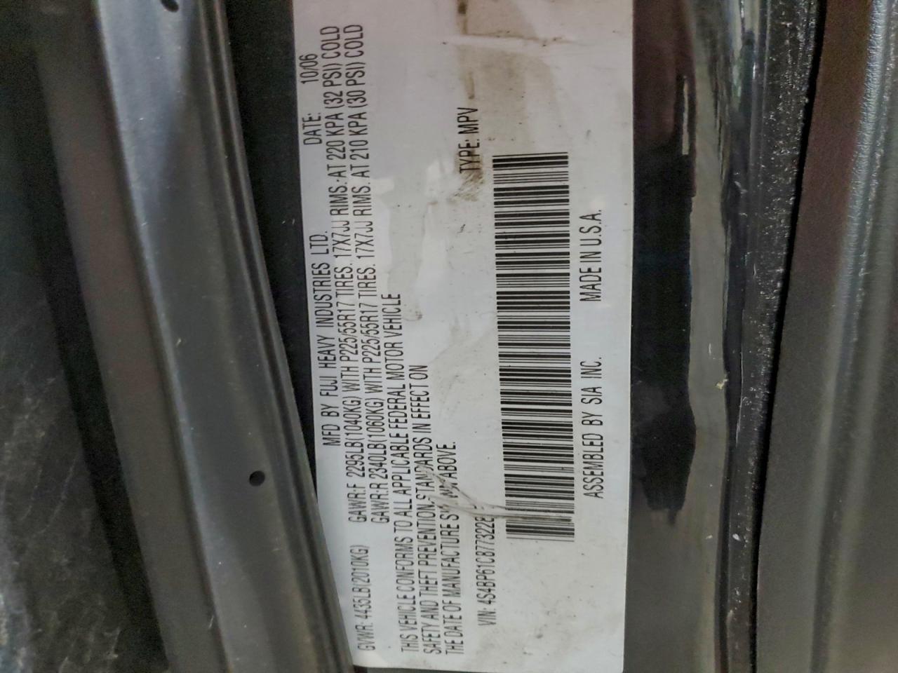 2007 SUBARU OUTBACK OUTBACK 2.5I photo 23