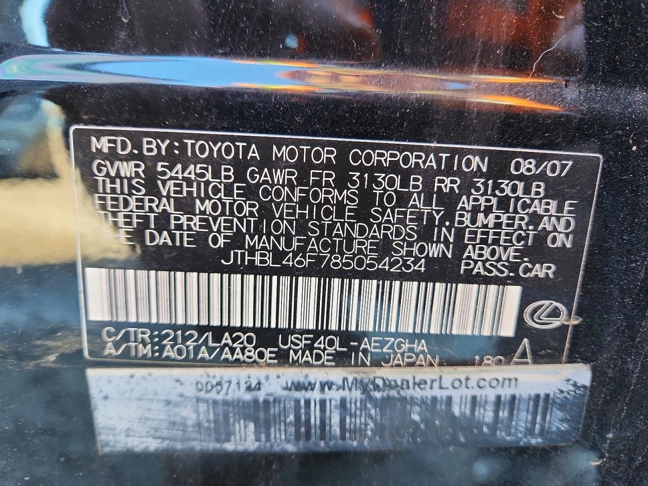 2008 LEXUS LS 460 photo 12