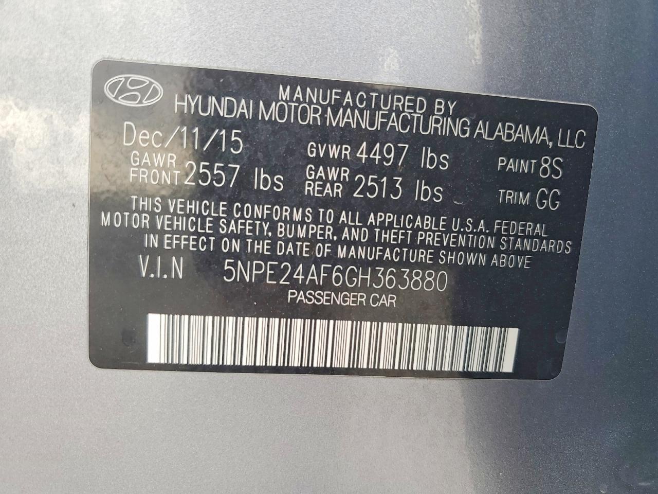 2016 HYUNDAI SONATA SE photo 12