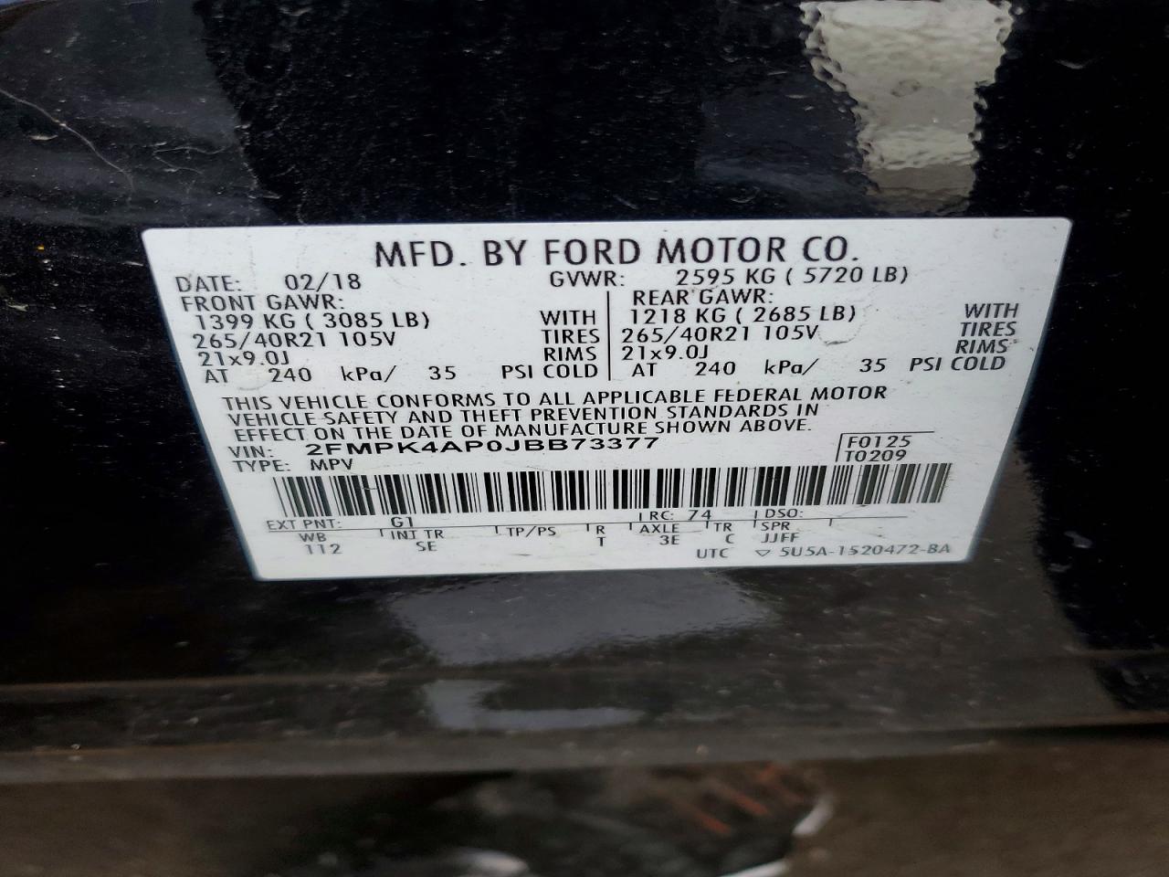 2018 FORD EDGE SPORT photo 25