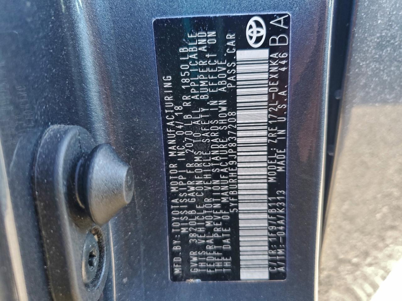 2018 TOYOTA COROLLA L photo 12