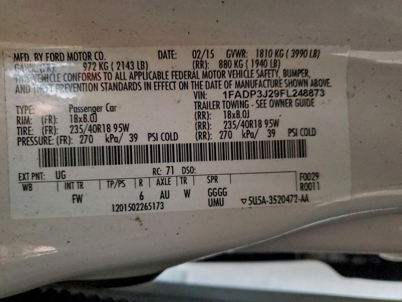 2015 FORD FOCUS TITANIUM photo 13