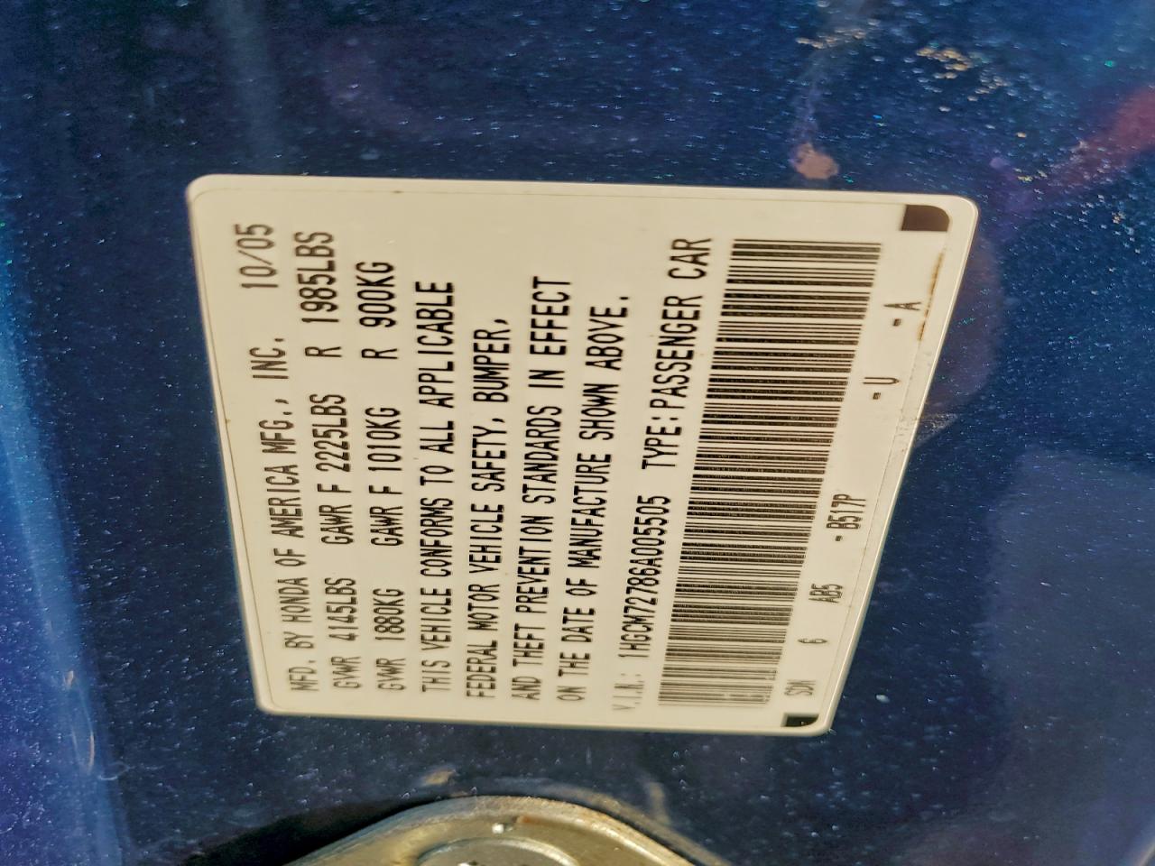 2006 HONDA ACCORD EX photo 13