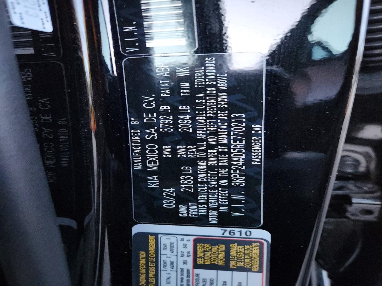 2024 KIA FORTE LXS photo 25