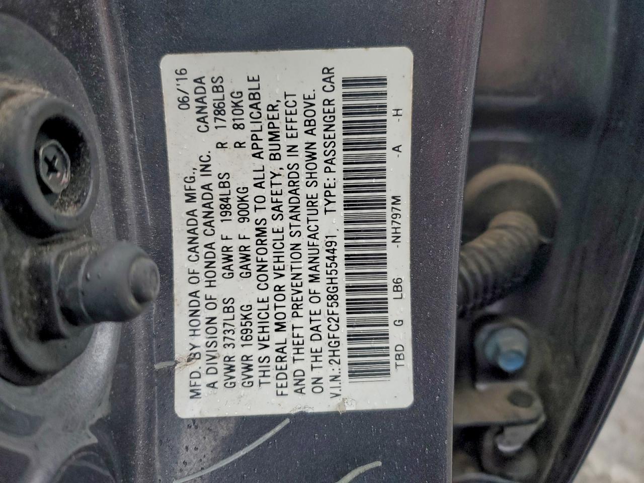 2016 HONDA CIVIC LX photo 12