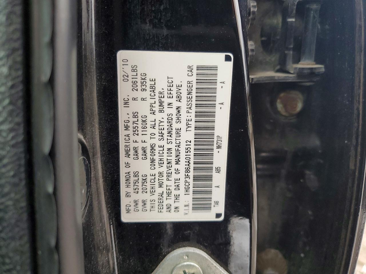 2010 HONDA ACCORD EXL photo 12