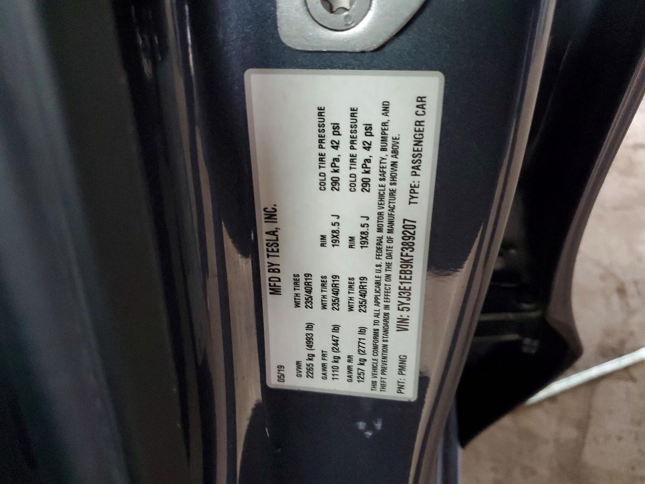 2019 TESLA MODEL 3 photo 12