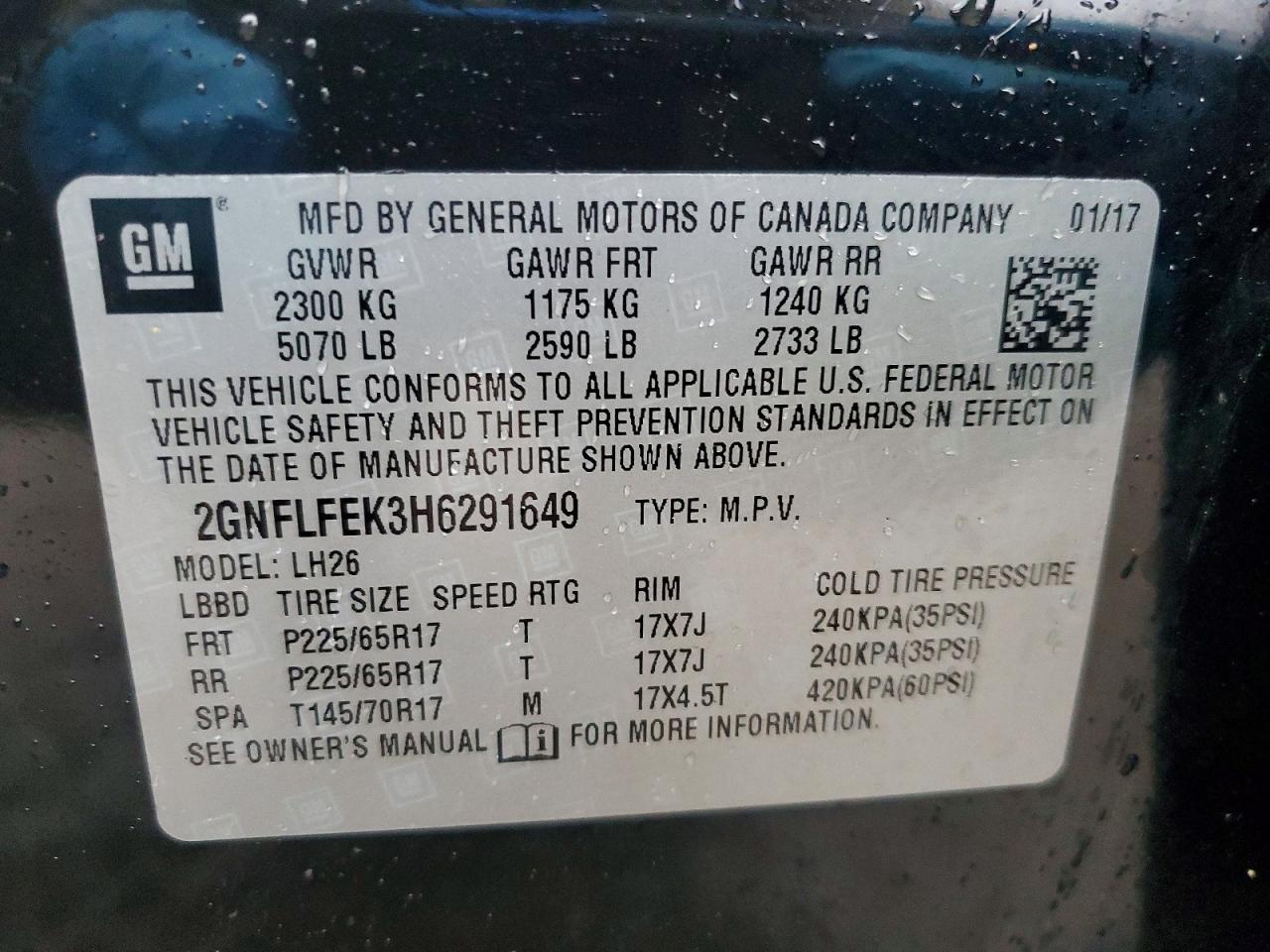 2017 CHEVROLET EQUINOX LT photo 13