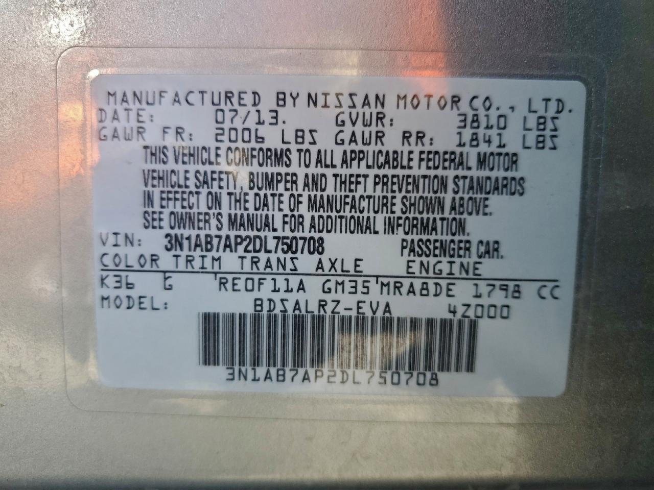2013 NISSAN SENTRA S photo 25