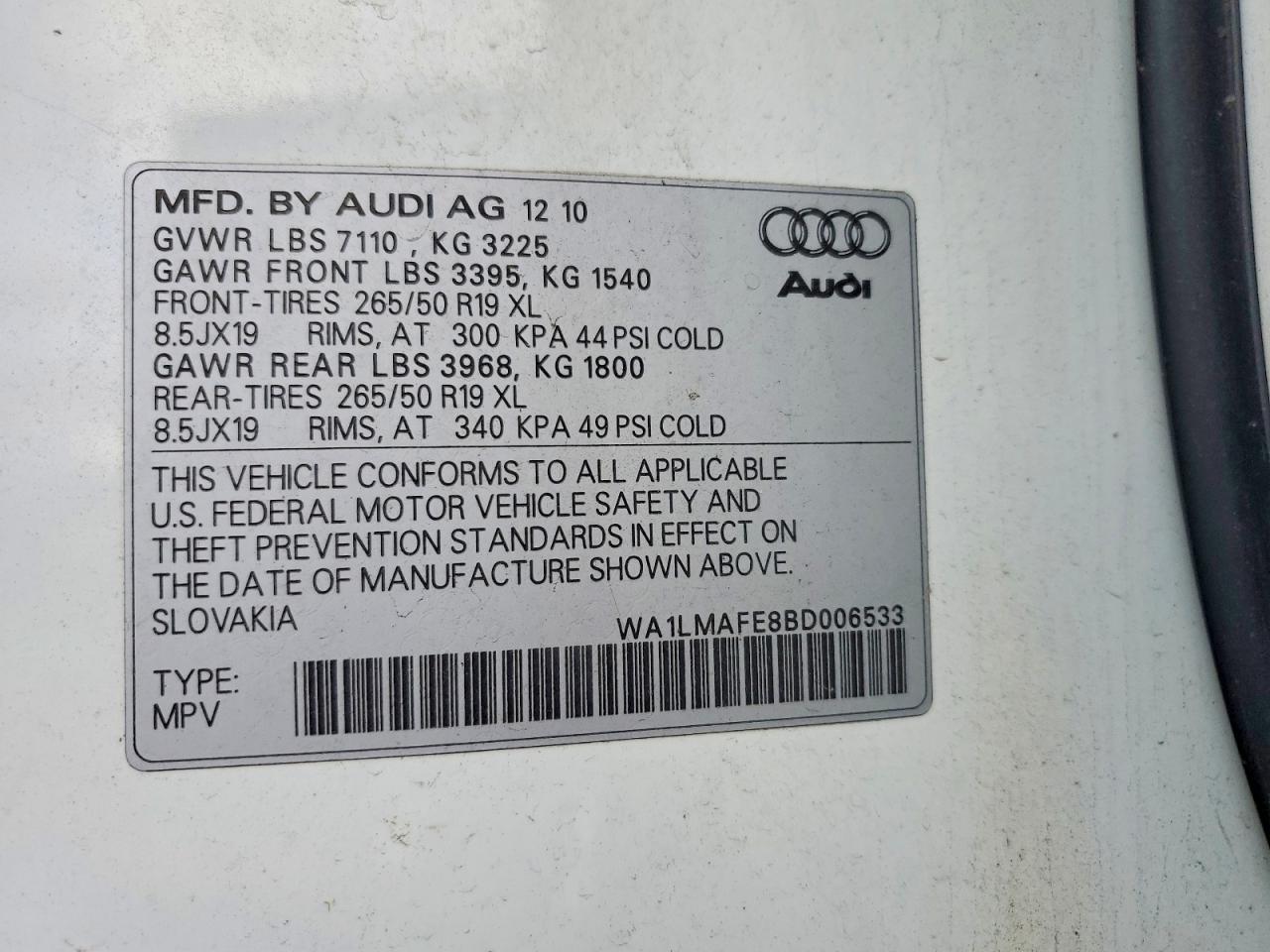 2011 AUDI Q7 PREMIUM PLUS photo 13