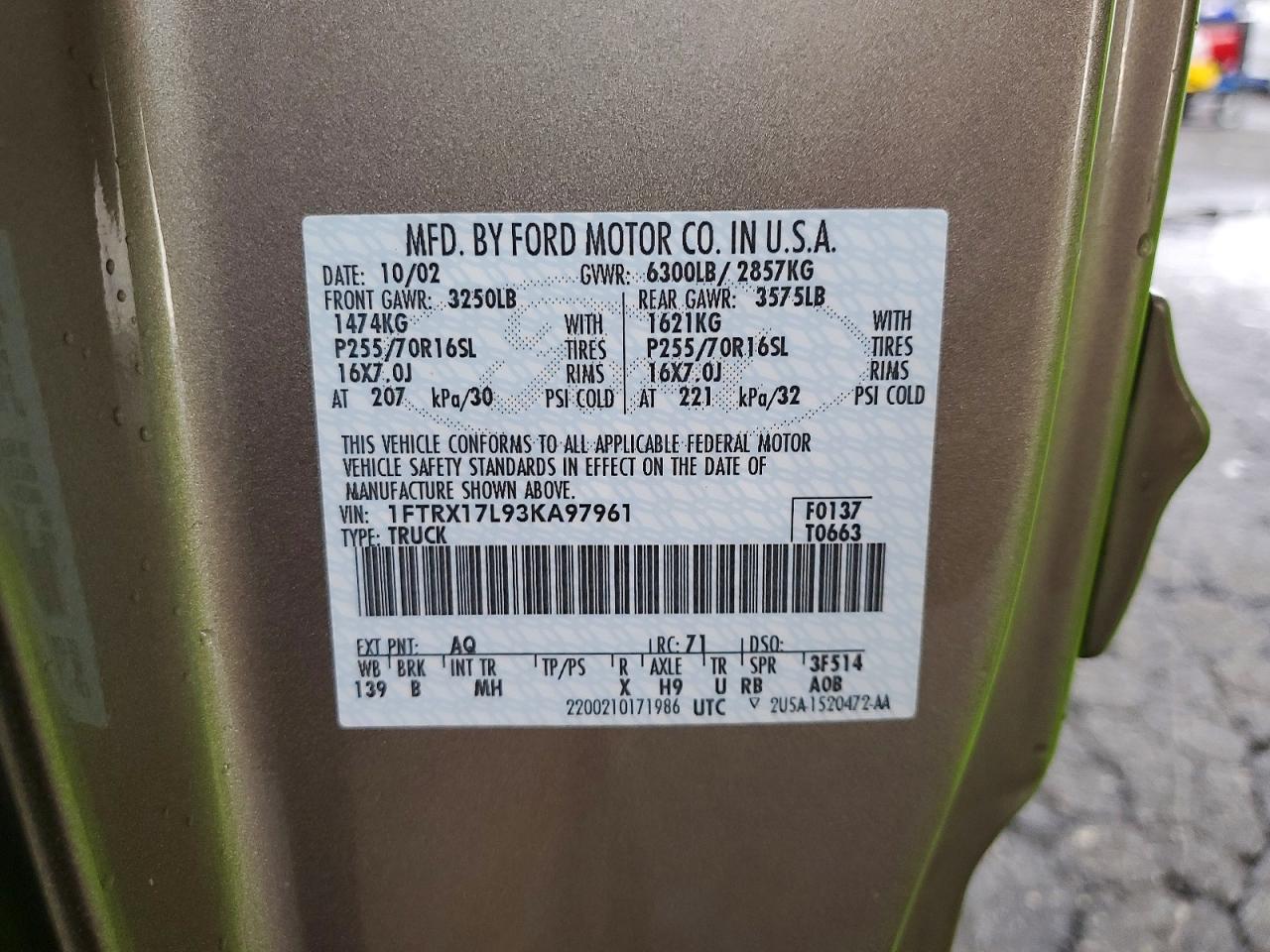 2003 FORD F150 photo 12