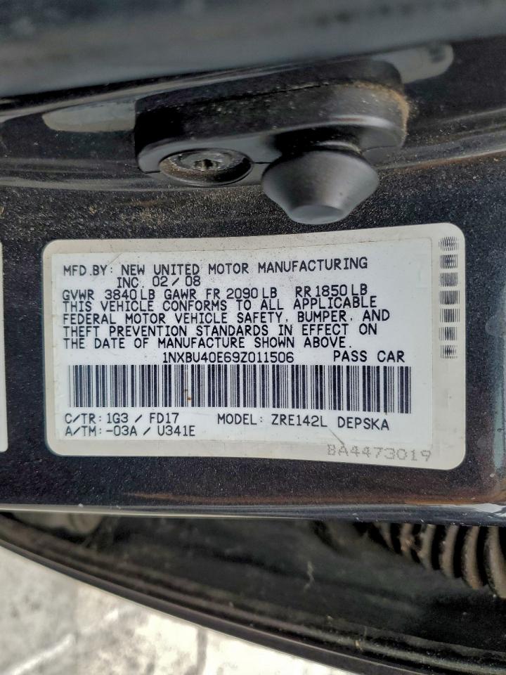 2009 TOYOTA COROLLA BASE photo 12