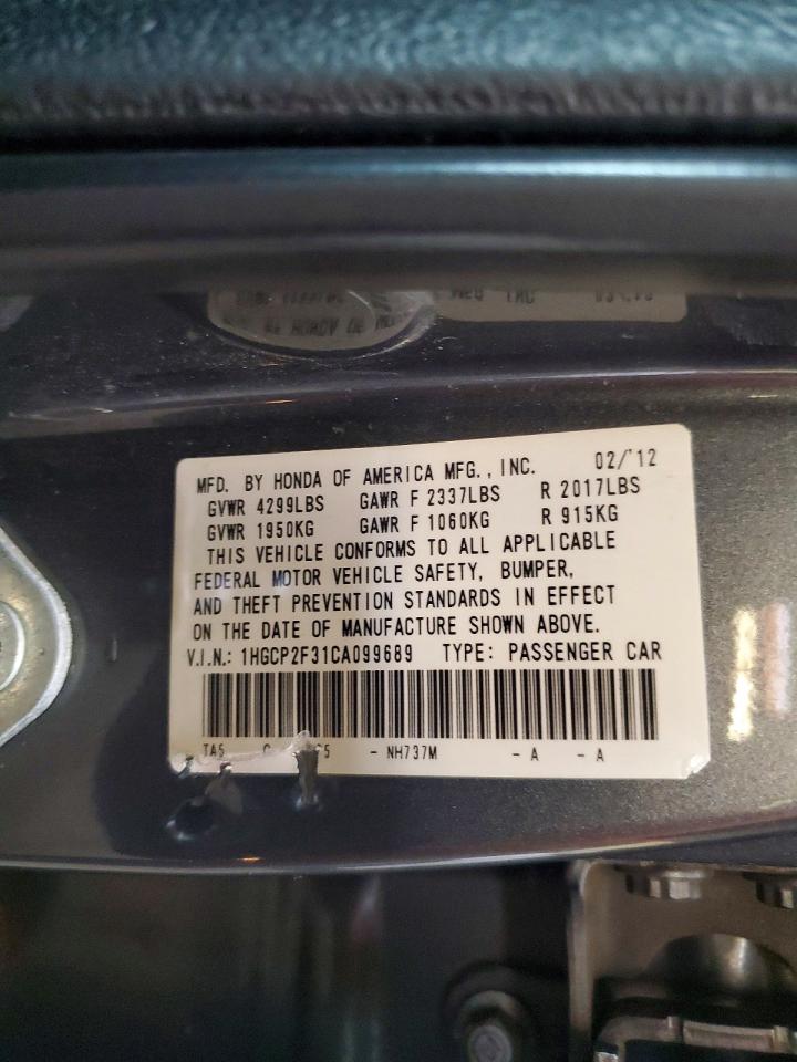 2012 HONDA ACCORD LX photo 23