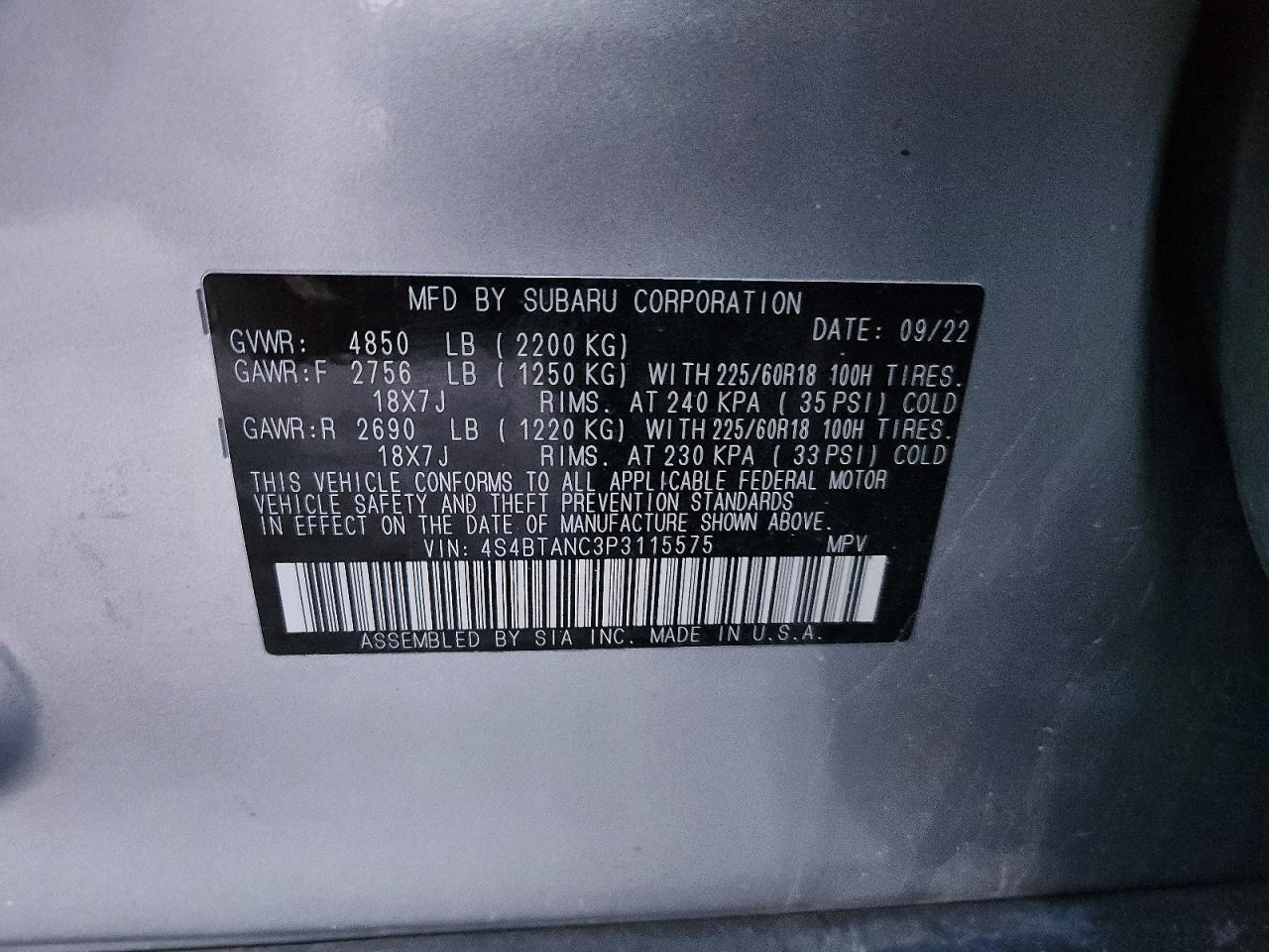 2023 SUBARU OUTBACK LIMITED photo 12
