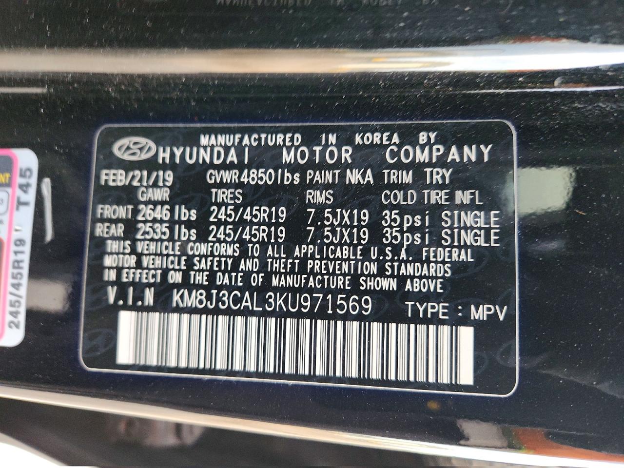 2019 HYUNDAI TUCSON LIMITED photo 14