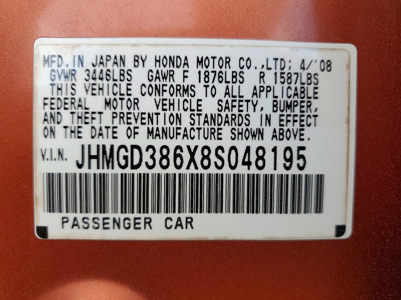 2008 HONDA FIT SPORT photo 12