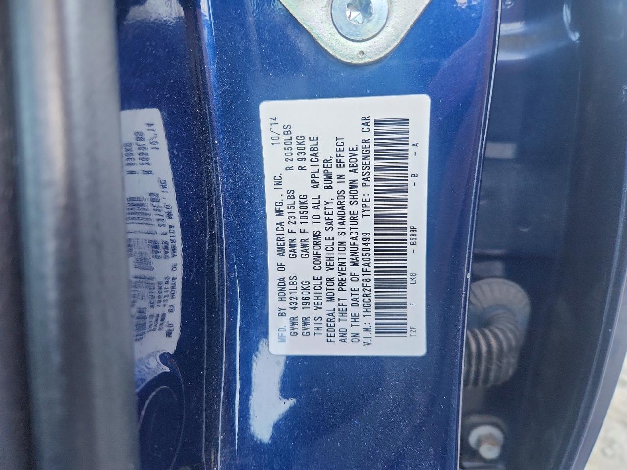 2015 HONDA ACCORD EXL photo 12