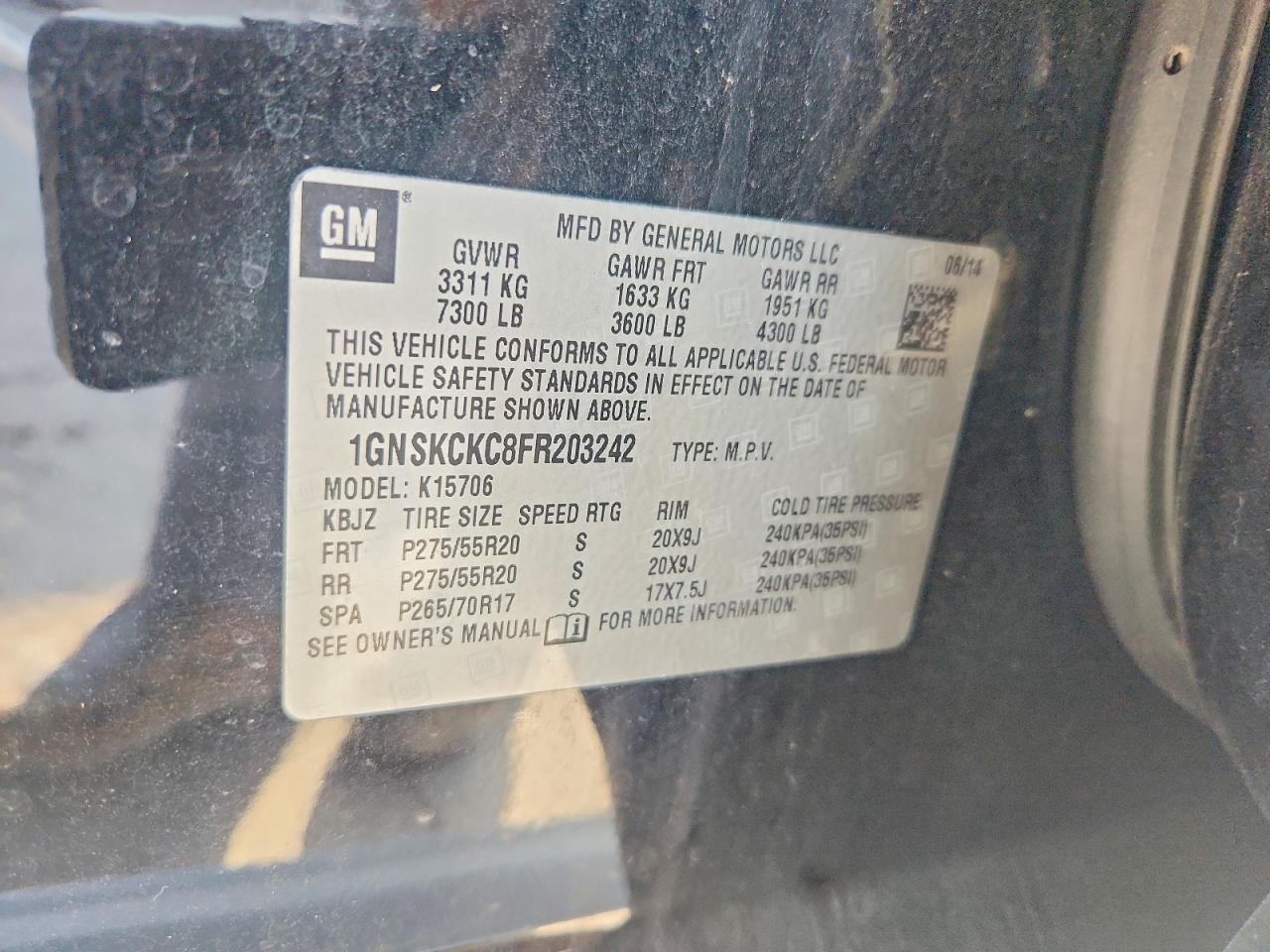 2015 CHEVROLET TAHOE K1500 LTZ photo 12