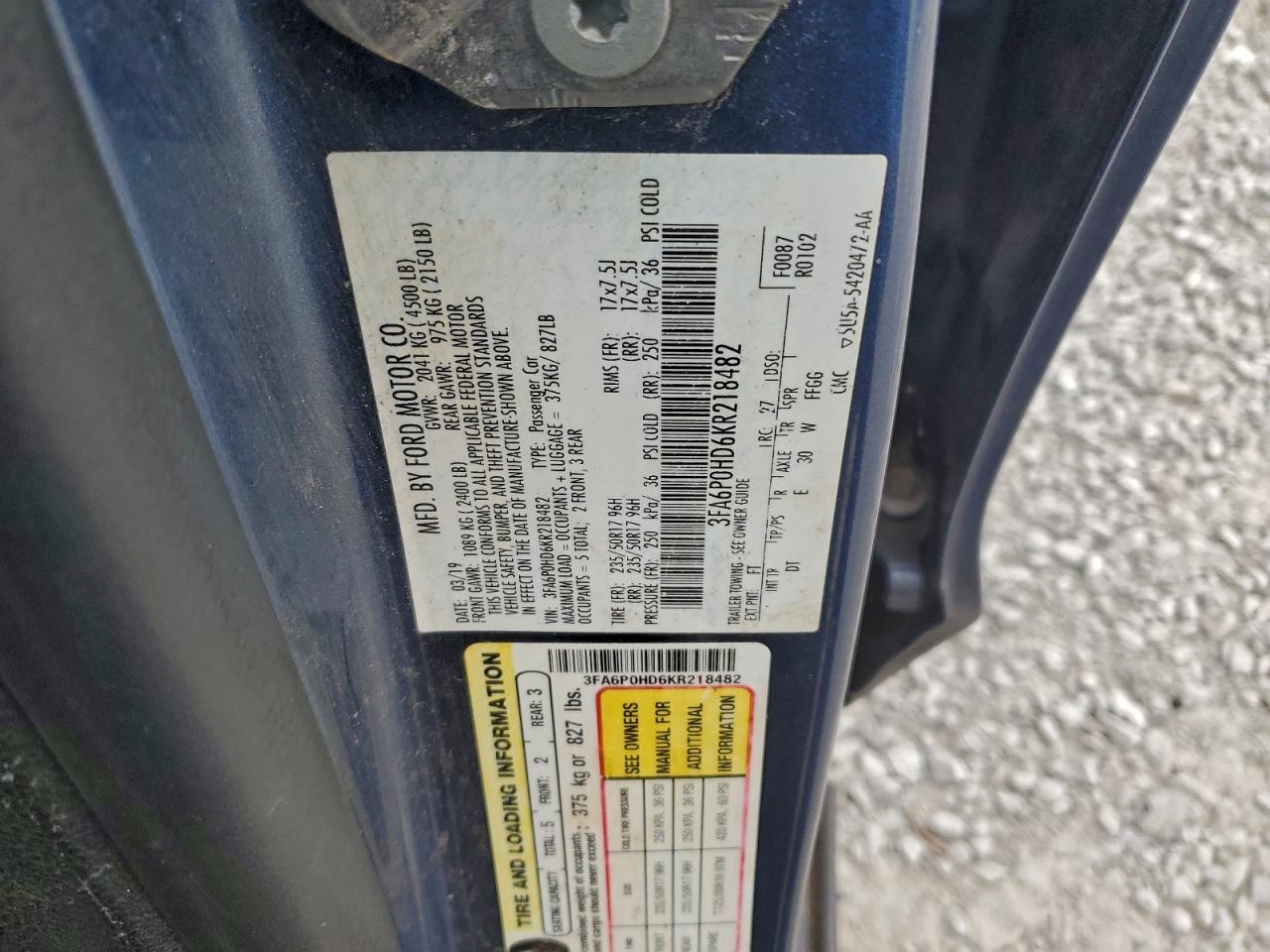 2019 FORD FUSION SE photo 23