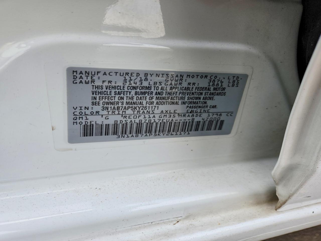 2019 NISSAN SENTRA S photo 12