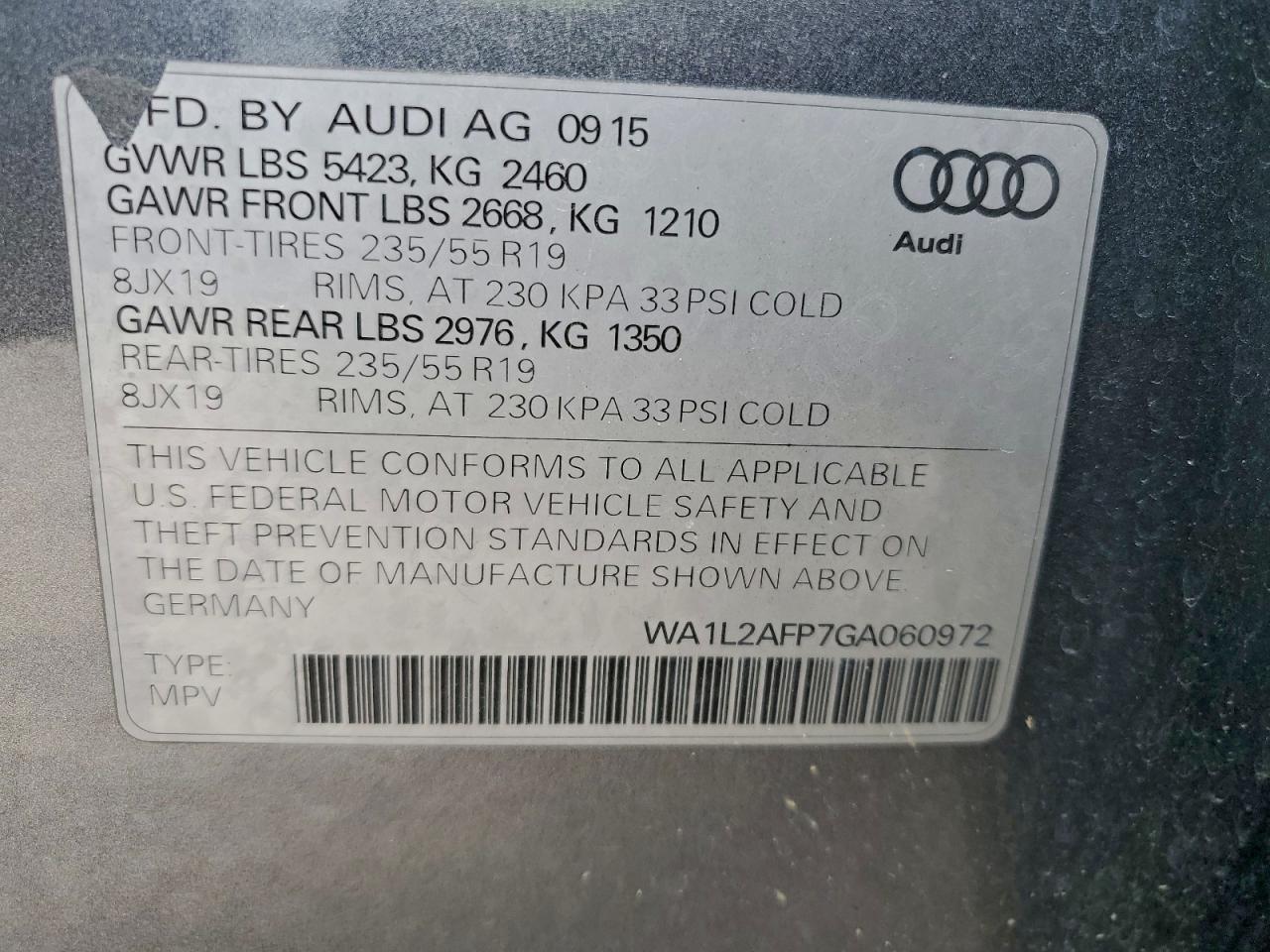 2016 AUDI Q5 PREMIUM PLUS photo 13