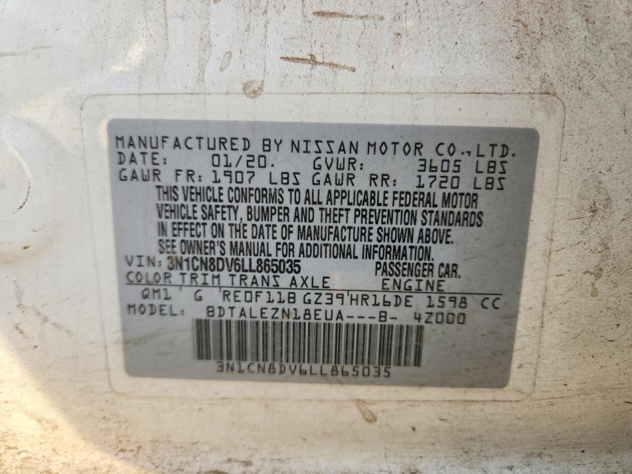 2020 NISSAN VERSA S photo 23