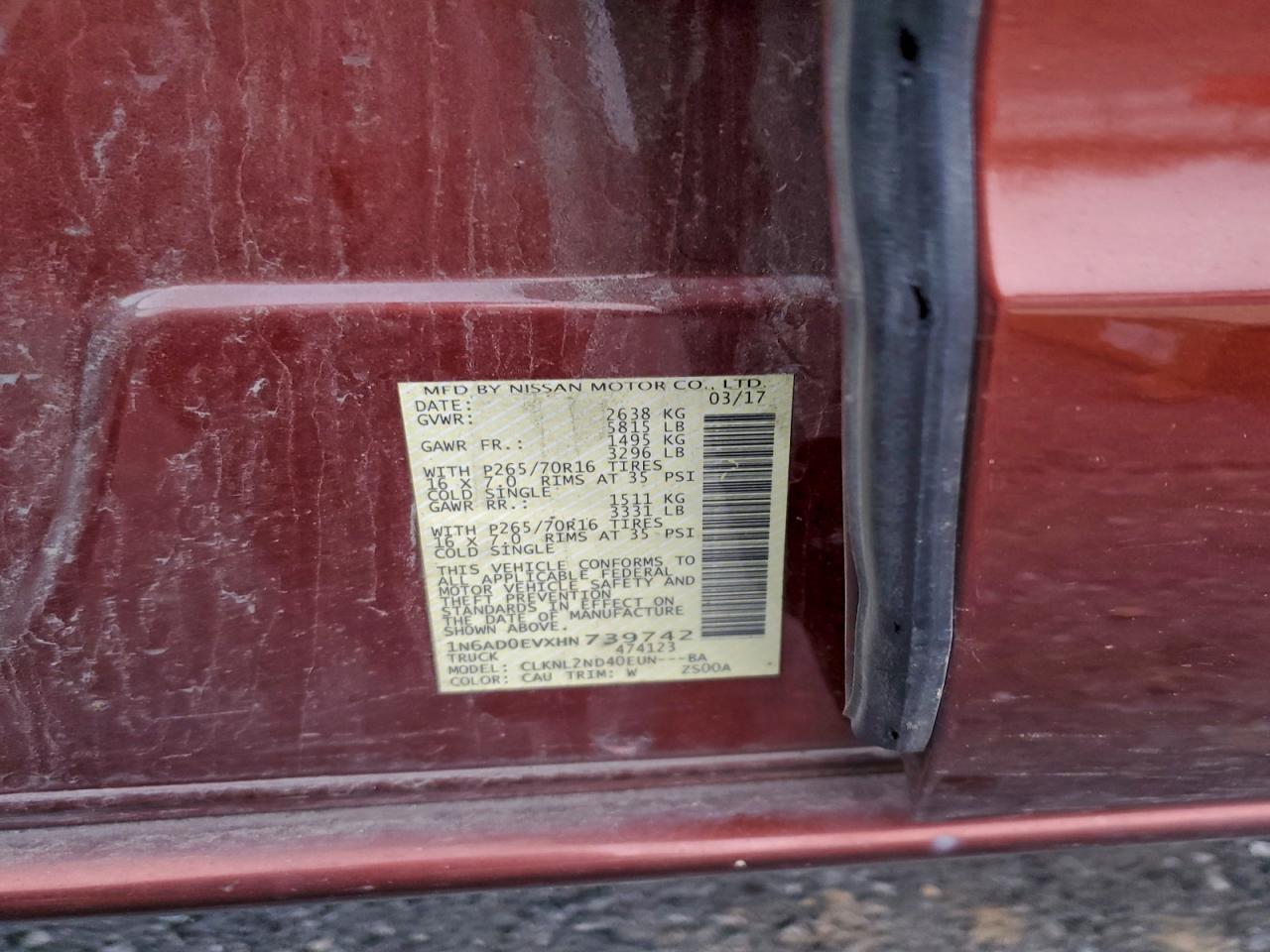 2017 NISSAN FRONTIER S photo 12