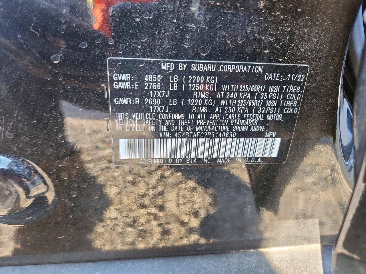 2023 SUBARU OUTBACK PREMIUM photo 14