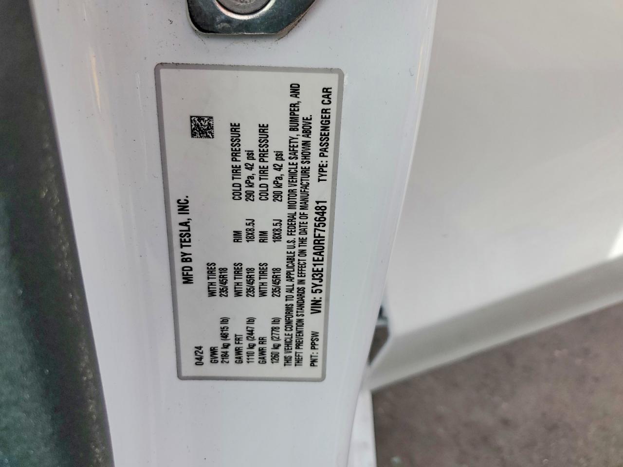 2024 TESLA MODEL 3 photo 12