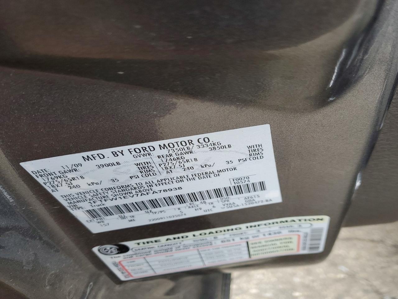 2010 FORD F150 SUPERCREW photo 12