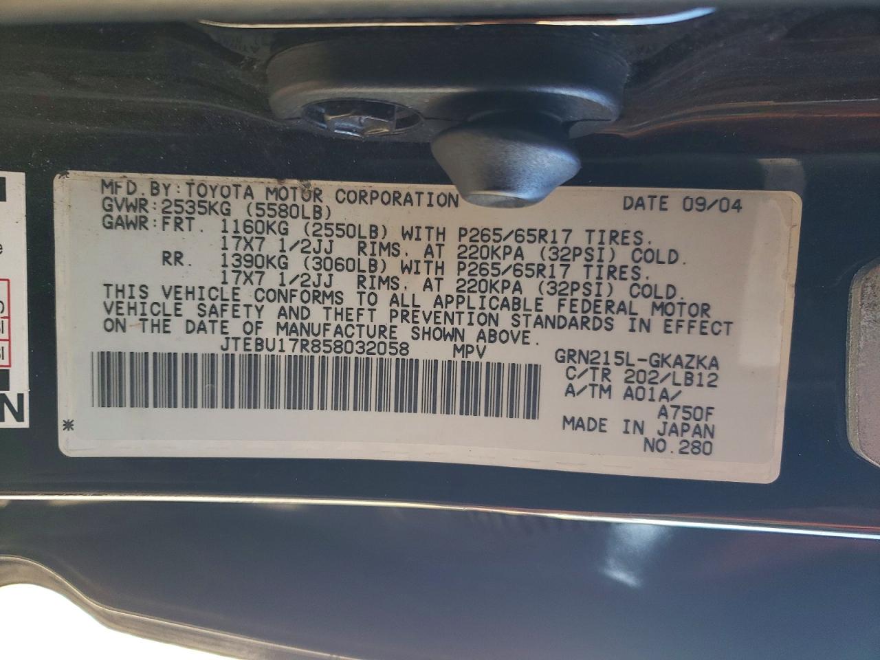 2005 TOYOTA 4RUNNER LIMITED photo 13