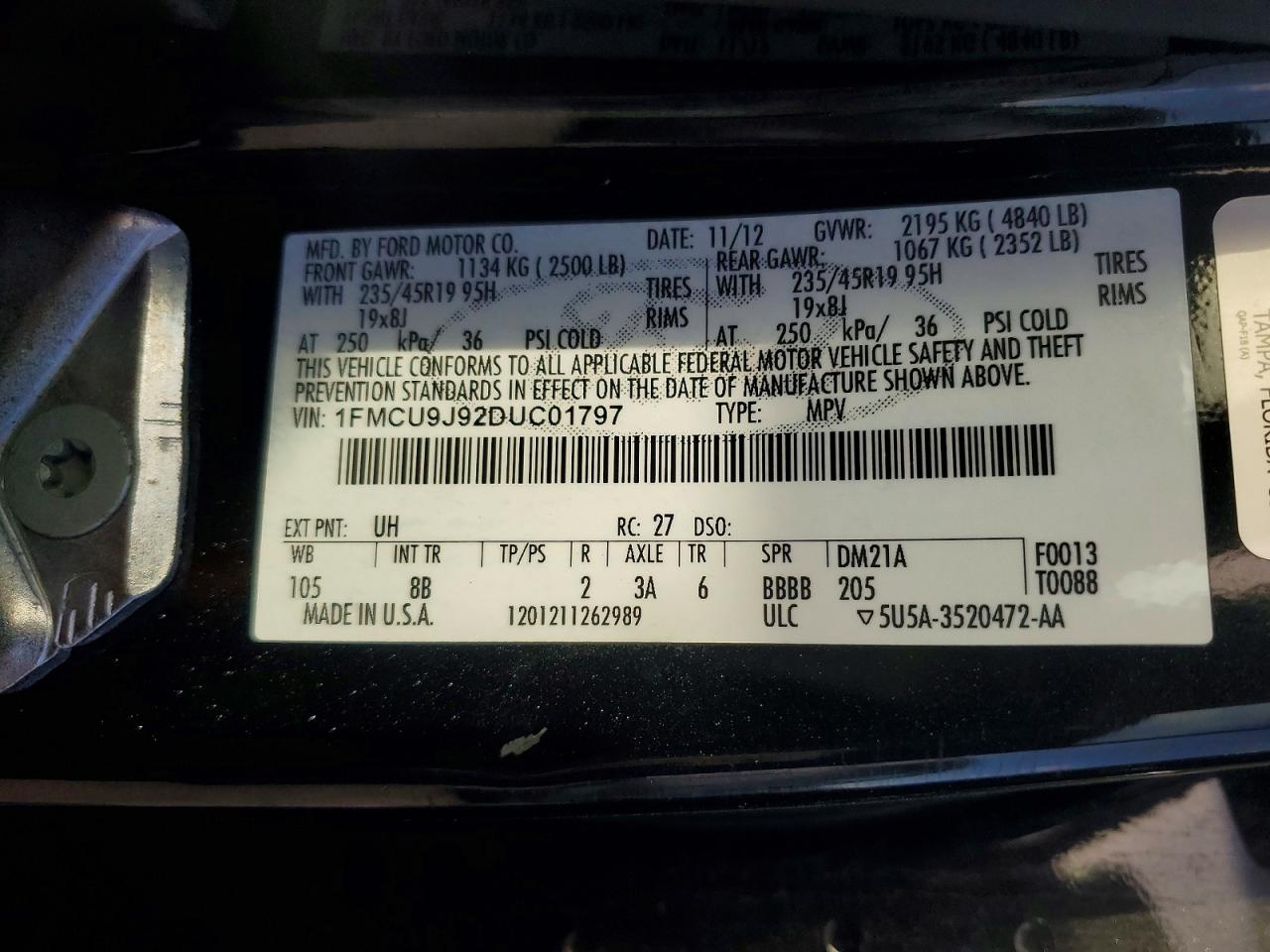 2013 FORD ESCAPE TITANIUM photo 13