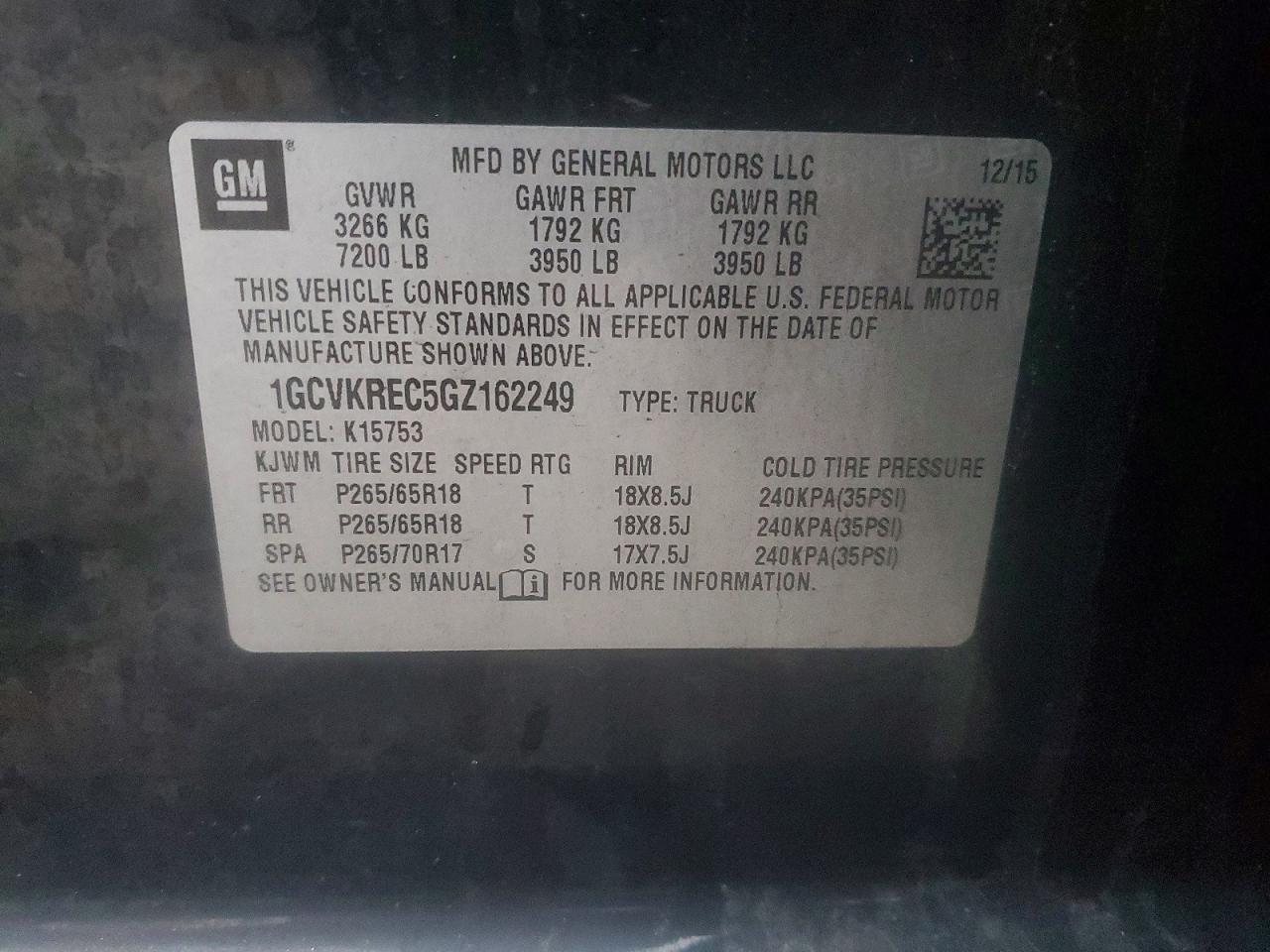 2016 CHEVROLET SILVERADO K1500 LT photo 12