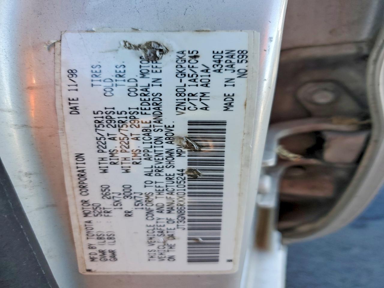 1999 TOYOTA 4RUNNER SR5 photo 12