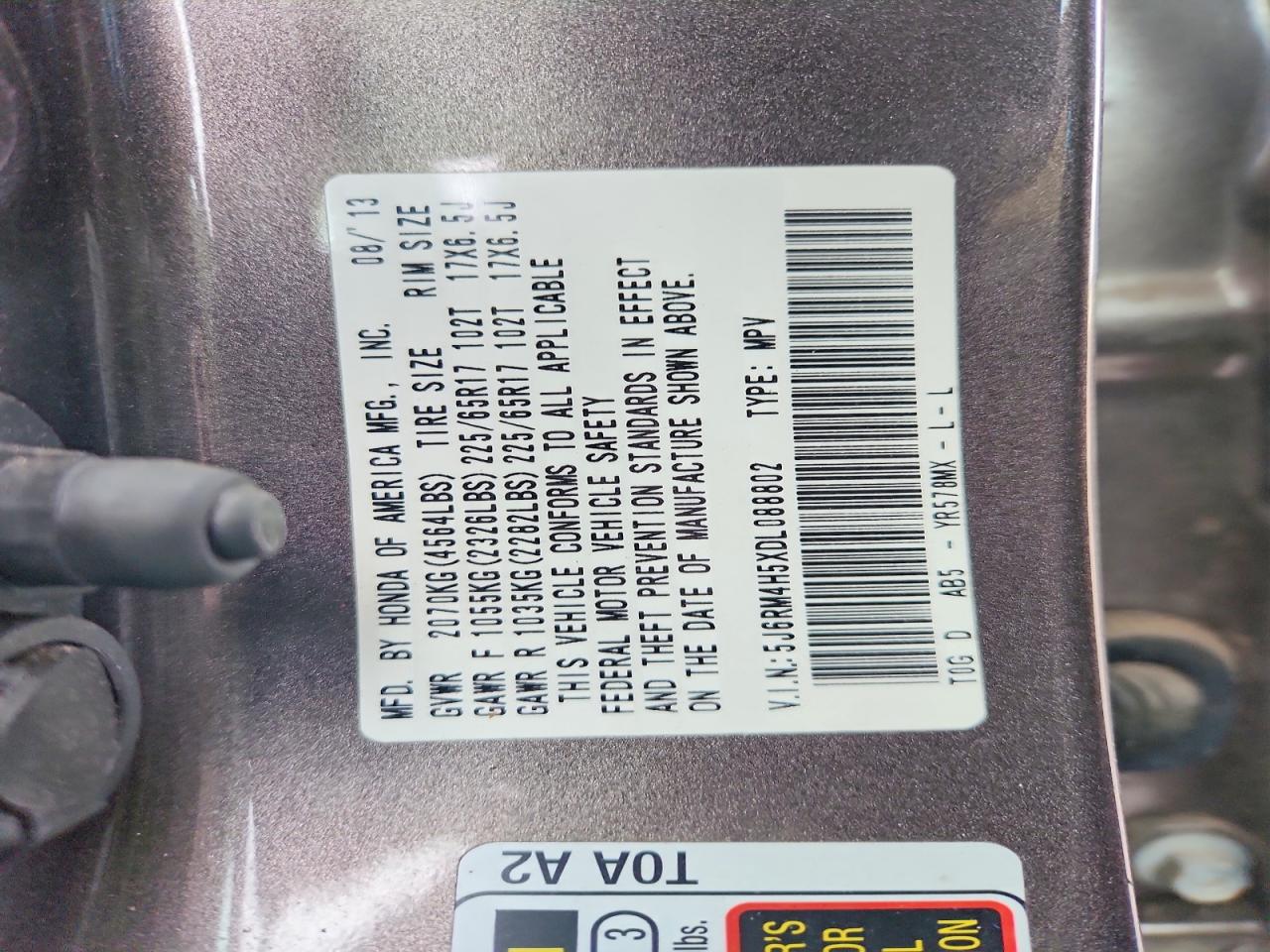 2013 HONDA CR-V EX photo 14