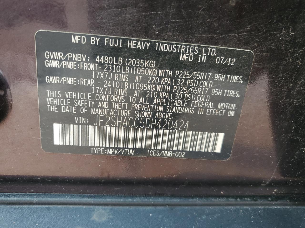 2013 SUBARU FORESTER 2.5X PREMIUM photo 14