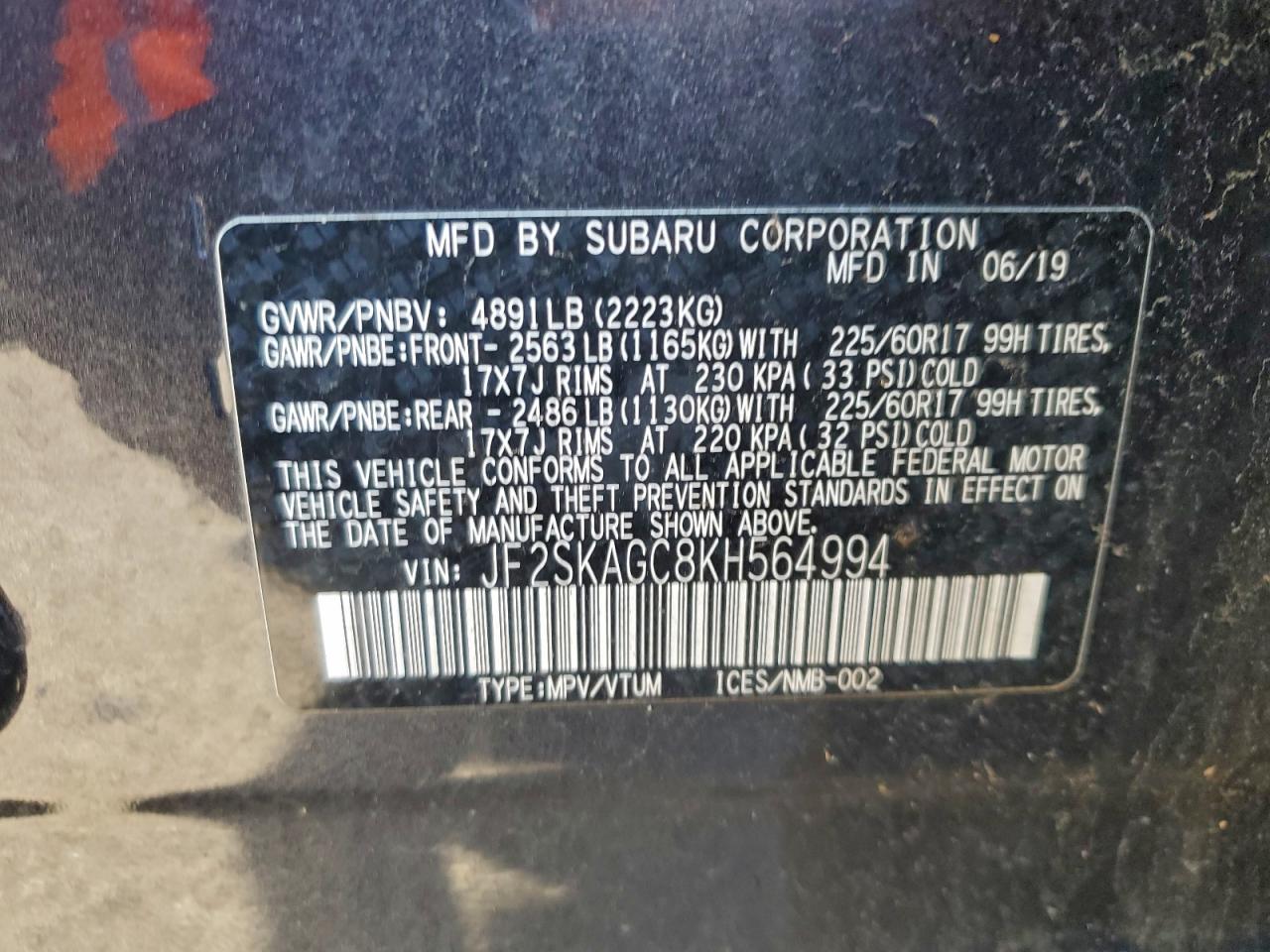 2019 SUBARU FORESTER PREMIUM photo 13