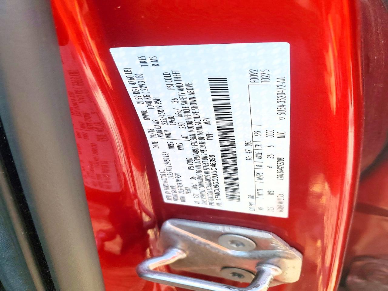 2018 FORD ESCAPE SE photo 40