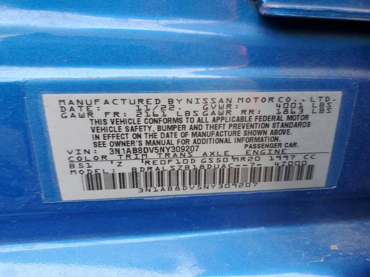 2022 NISSAN SENTRA SR photo 13